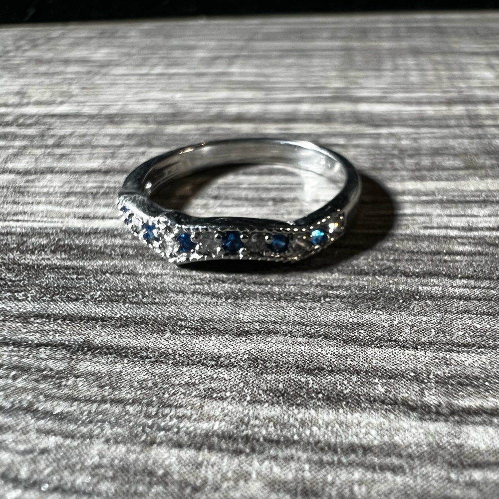 Cute blue and white cz stone band